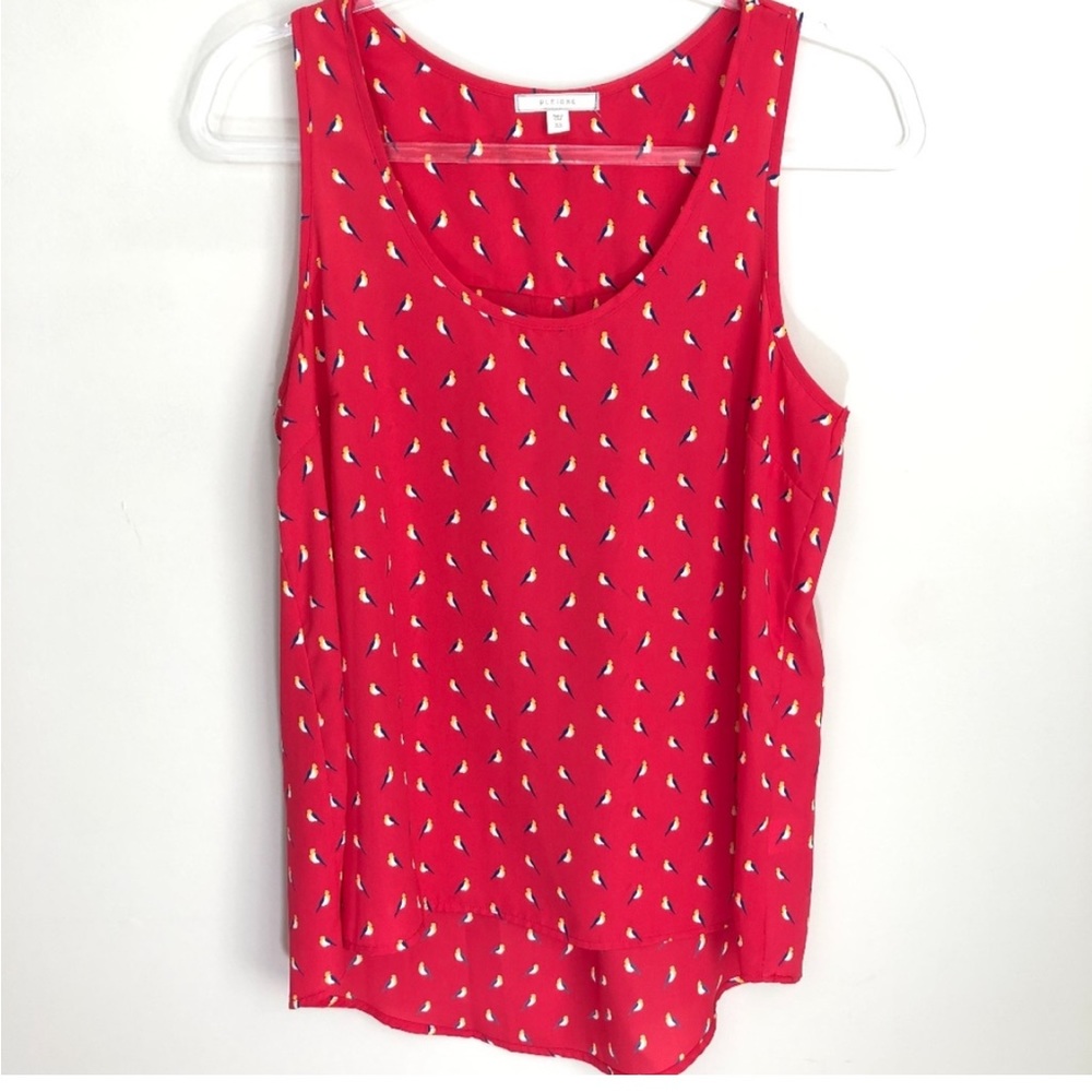 Pleione Red Bird Print Tank XS